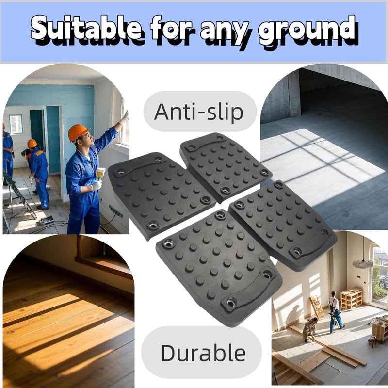 VanHuavic 4-Piece Drywall Stilt Sole Non-Slip Replacement Kit,Heavy-Duty Stilt Anti-Slip Mat Anti-Slip Stilt Mats for Construction, Painting, Electrical Work, Plastering, Street Performances - Image 4